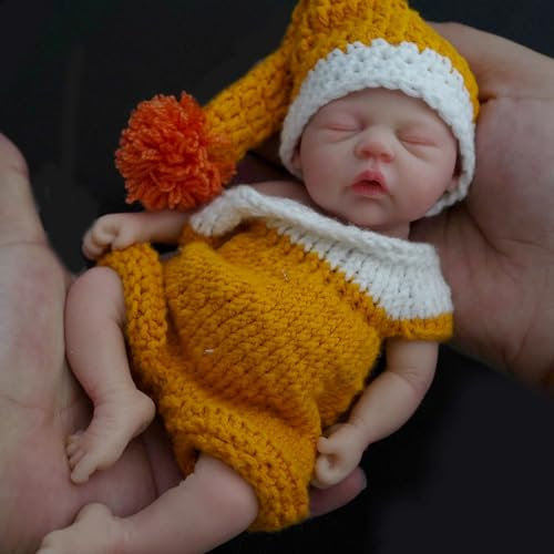 MYREBABY Muñeca de bebé recién Nacido de 7 Pulgadas, muñeca de Silicona Ralf Mini Realista para aliviar el estrés de Cuerpo Completo