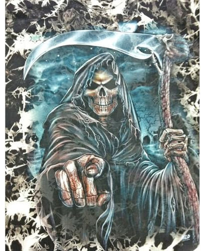 TDFERAN/40x50CM 5D DIY Diamond Painting Kit Complet Mort Démon,Broderie Diamant Kits Carré, Diamant Strass Cristal Point de Croix Crâne Skull pour Murale Décoration Enfants Adultes