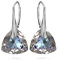 Ohrringe Silber 925 Hängend für Damen Ohrhänger Hängeohrringe mit Triangel Kristallen Dreieck Stein 12 Geburtsstein Schmuck für Sie Ohrringe Mädchen Geschenk Muttertag (06-Juni - Vitrail Light)
