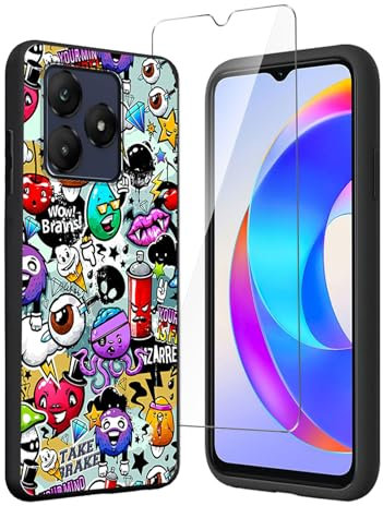 LYZXMY Funda para Wiko T20 (6.56) + Protector de Pantalla Vidrio Templado Película Protectora - Negro Carcasa Silicona TPU Suave Caso Case - Monster