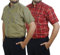 biyya® 2 Pack Men's Formal Dress Shirt Regular-Fit Checked Short Sleeve Casual Mens Dress Shirt 100% Cotton Button Down Shirts for Men with Pocket S-3XL (MDCS-166-A, Small)