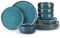 vancasso Service de Table pour 4 Personnes – 12 Pièces en Grès, Service Complet Moderne, 4 Assiettes Plates de 26 cm, 4 Assiettes à Dessert de 21 cm, 4 Bols de 640 ml, Bleu, Série VEGA