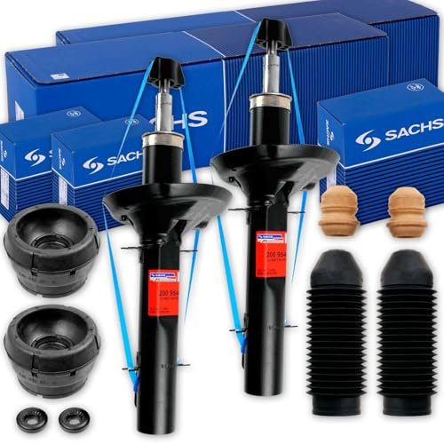2x SACHS Stoßdämpfer + Domlager + Protection-Kit vorne für Golf 4 A3 Leon