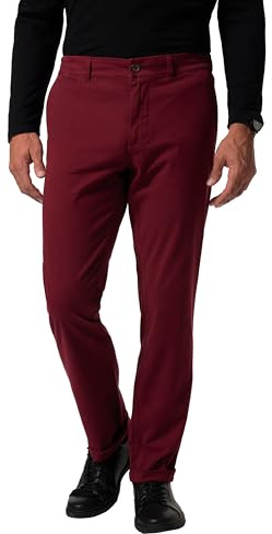 Boston Park Herren große Größen Übergrößen Menswear L-8XL Chino, Bauchfit, Bund seitlich elastisch, bis 70/35 dunkelrot 60 832307545-60
