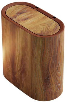 Colcolo Küchenmülleimer, Mülleimer mit Druckdeckel, Abfallkorb, Müllcontainer, Badezimmer-Mülleimer für die Toilette, Braun