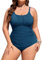 Tuopuda Costume da Bagno Intero Donna Taglie Forti Sexy Costumi Interi da Mare Piscina Push Up Imbottito Reggiseno Costumi Bikini Un Pezzo Spiaggia Beachwear L-10XL, Blu, XXL