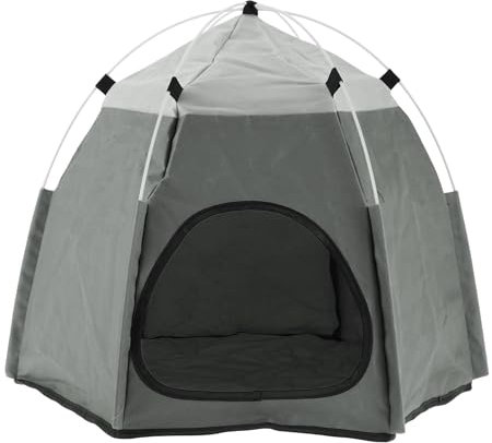 CAPASTEC Katzenzelt, faltbares Kätzchenhaus, Katzenschutz, Nest Hundehaus, Kätzchenhöhle für drinnen und draußen, Haustierzelt für kleine Katzen und Hunde, Grau