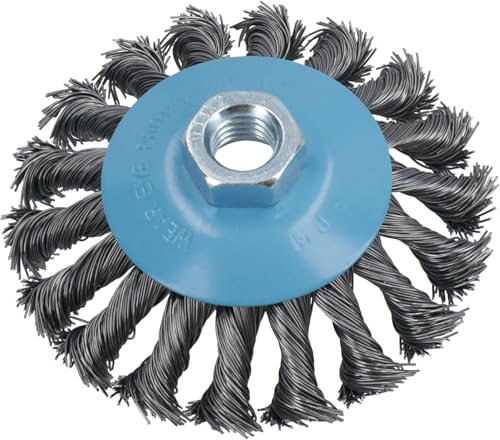 Unibos | Twist Knot Wire Brush - Angle Grinder Wire Brush Set For Paint & Rust Removal, Weld Cleaning, Stripping, Sanding work & Abrasive - Fits Any 115mm Angle Grinder With M14 Thread (1)