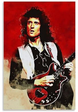 WJYCHEND Brian May Sänger-Albumcover, Musikserie, Leinwandposter, Wandkunst, dekoratives Gemälde, Poster, 30 x 45 cm, ungerahmter Stil