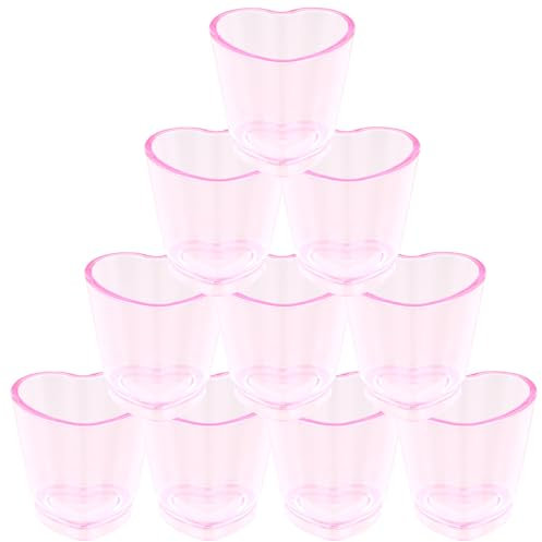 Verre Liqueur Plastique 10 Pièces Verre À Liqueur, Forme De Cœur, Verre Shot Plastique 30ml, Verre Shooter Reutilisable, Pour Fêtes, Anniversaires, Mariages, Bar, Restaurant (Rose)