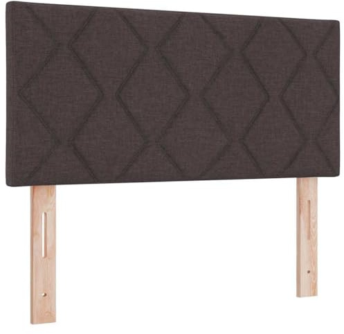 vidaXL Fabric Headboard Geometric Dark brown 90 cm Fabric, Adjustable, Modern Rectangular Upholstered Headboard, Stylish Space-Saving Design for Contemporary Bedroom Furniture