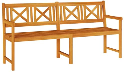 vidaXL Gartenbank Braun 180 x 56 x 90 cm Massivholz Akazie, Garten und Terrasse, Moderne Akazienbank, strapazierfähige Sitzgelegenheit, Elegantes braunes Möbel für Entspannung