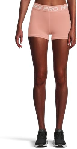 Nike Pantaloncini da Donna PRO 3, Rosa Ruggine/Bianco, M