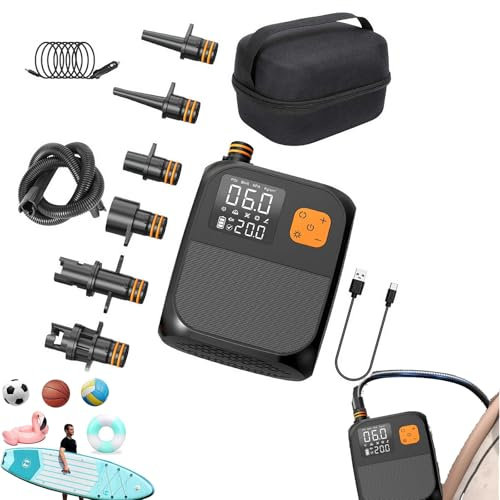 Electric Paddle Board Pump, 5PSI Portable Rechargeable SUP Pump with Auto-Off, Car Adapter Powered Portable Electric Pump,for Stand Up Paddle Boards,Boats,Tent and Kayaks