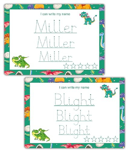 Personalized Name Writing Mat for Kids – Custom Handwriting Practice Board | Reusable & Waterproof | Wipe-Clean Tracing Sheet with Marker Pen for Toddlers & Preschoolers