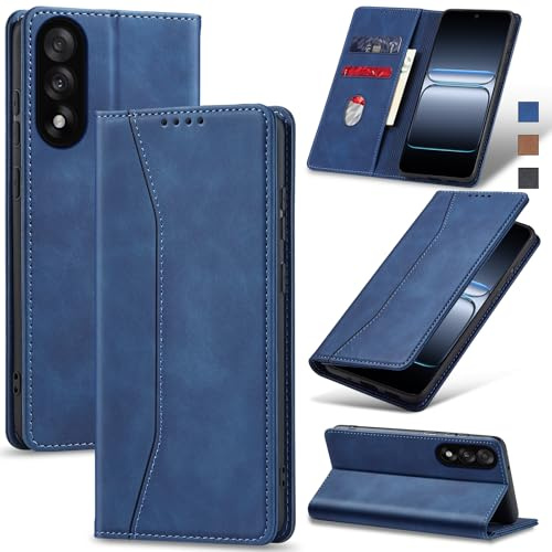 Jasonyu Handyhülle für OnePlus Nord 5, PU Leder Flip Klapphülle, Blau | Magnetische Schutzhülle, Ständer, Kartenfächern, Klappbar, Stoßfeste TPU Stoßsicher Hülle