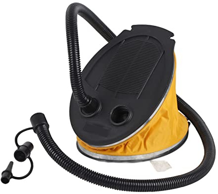 Adfaga Hochleistungs-Fußpumpe, Luftpumpe, tragbare Luftpumpe mit hohem Volumen für Schlauchboote, Betten, Schwimmbecken, Wasserspielzeug, Campingausrüstung, Schwarz, Gelb, Kunststo