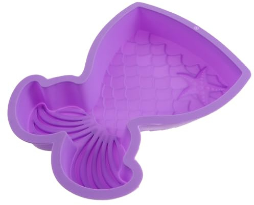 BRIGHTFUFU Mermaid Silicone Cake Pan Nonstick Bakeware Oven-Safe Baking Mold Cartoon Cupcake Tray for Afternoon Tea and Party Baking Random Color