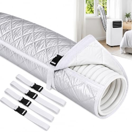 Isolante Tubo Condizionatore Portatile, Guaina Isolante per Tubi Condizionatore Impermeabile Lavabile Per Esterni Interni Finestre Garage Camper Parete Casa Appartamento