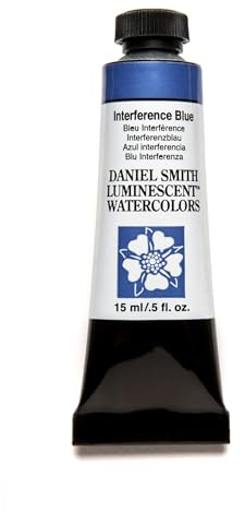 Daniel Smith Luminescent™ Watercolor Paint, 15ml, Tube, Interference Blue, 0.5 fl oz, (Pack of 1)