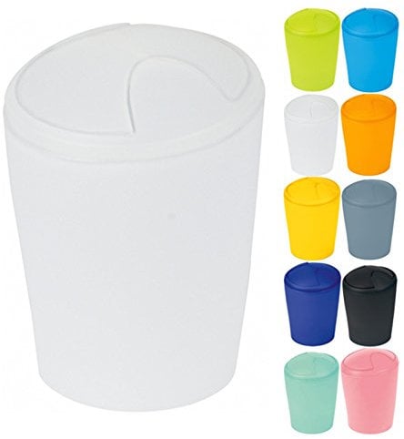 Spirella Kosmetikeimer Move Abfalleimer Schwingdeckeleimer | Kunststoff | 5 Liter |Frosty Weiß