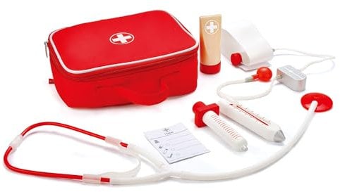 Hape Dein Doktorset Arztkoffer Rollenspiel-Set aus Holz ab 3 Jahren