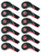 12pcs Golf Iron Putter Head Covers Headcover Set Black & Red Fit All Brands Callaway, Ping, Taylormade, Cobra Etc.