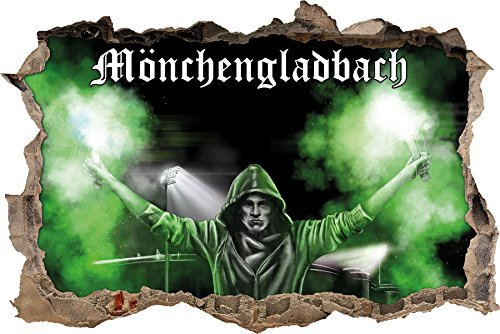 Ultras Mönchengladbach Bengalo, 3D Wandsticker Format: 92x62cm, Wanddekoration