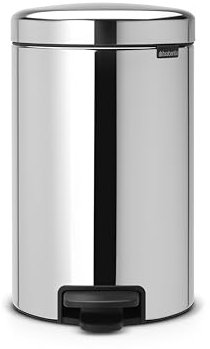 Brabantia 113581 Treteimer mit Inneneimer aus Kunststoff, stahl, Brilliant Stahl, 12 Liter