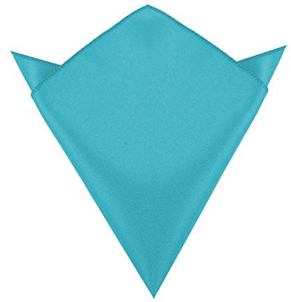 OM3® T-12 Trendy Hanky | Modisches Einstecktuch Satin - TÜRKIS - Party Business Schlips Handmade Smoking Anzug Unisex