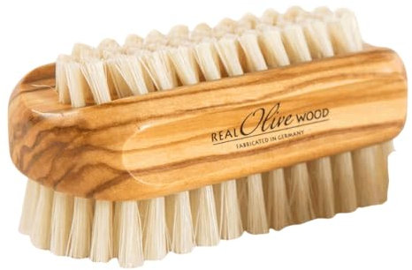Nagelbürste Naturborsten Olivenholz groß (9cm x 4,5cm)