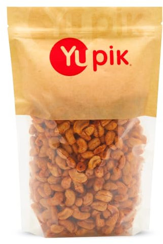 Yupik BBQ Cashews, 1.0 kg, Kosher, Vegan, Roasted Salted Nuts, Seasoned Nuts with Spices, Unique Smoke Flavour, Protein and Iron Source, Crisp, Savory Snacks