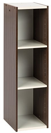 Iris Ohyama Platzsparendes Regal, 3 Ebenen, Braun, Verstellbar, Multifunktional, Modular, Für Wohnzimmer, Homeoffice, Schlafzimmer, Organisation, Bücher, CD, Dekor, Einfache Montage, UB-9025