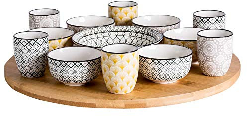 Cosy & Trendy-5588014-13 pièces assortis Delirio+1 plateau tournant, diamètre 40 cm
