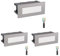 ledscom.de 3 Stück LED Treppenlicht/Wandeinbauleuchte für innen und außen, eckig, edelstahl, 123 x 60mm, kaltweiß