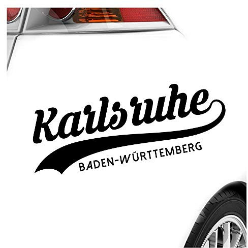 Kiwistar - Autoaufkleber - Karlsruhe Baden-Württemberg - Schwarz - 20x7cm - Aufkleber für Auto, Laptop, Fahrrad, LKW, Motorrad mehrfarbig JDM Decal Racing