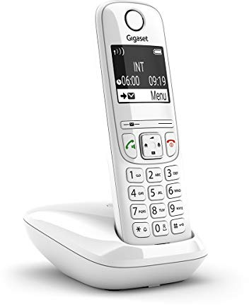 Gigaset AS690 - Téléphone fixe sans fil avec grand écran rétroéclairé pour un affichage ultra lisible, fonction blocage d'appels - Blanc [Version Française]