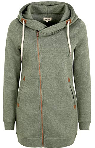 Oxmo OXVicky Zip-Hoodie Veste en Sweat Femme Veste à Capuche Hoodie avec Capuche Cordon de Serrage Fermeture éclair Poches en Biais Regular Fit, Taille:S, Couleur:Climb Mel (7987853)