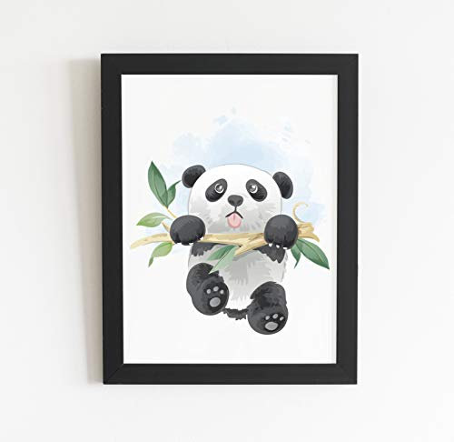 Wandbild mit Tiermotiven | DschungelsafariPanda für Kinderzimmer | Wandkunst für Jungen und Mädchen Schlafzimmer Kindergarten Wanddekoration Kindergarten Wandkunst Heimschule | ungerahmt Wandkunst