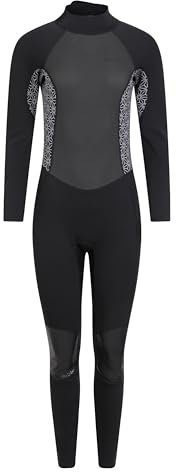 Mountain Warehouse Langer Damen-Neoprenanzug - Körper: 2.5mm, UPF 50+, Konturfit, verstellb. Ausschnitt, hält Körperwärme, einteilig Schwarz 50-52
