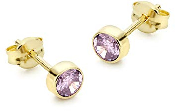 CARISSIMA Damen-Ohrstecker zart-lila Zirkonia 4,5mm