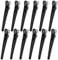 12 Stück Abteilklammern Friseur Combi-Clip Schwarz Entebill Haarspangen Haarclips Damen Hair-Clips Haar Klammer aus Kunststoff Haarspange Haarklammern Metall für Mädchen Haar Styling Friseur 3.9 Zoll
