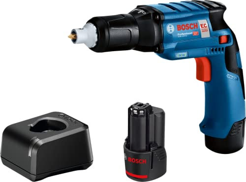 Bosch Professional 12V System GTB 12V-11 - Atornillador a batería para placa de yeso (0-3000 rpm, 2 baterías x 2.0 Ah, en caja), Azul