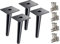 Toolzia 4Pcs 6 Metal Oblique Furniture Legs 15cm,Cone Cabinet Legs Stainless Steel Table Legs No-Slip Silent for Diy Furniture, Sofas, Cabinets (Black)