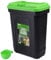DIVCHI 30L Pet Food Storage Container Flip Top Locking System With Integrated Scoop Plastic Birds Airtight Pet Dog Cat Animal Dry Food 15 KG Dispenser Bin Green