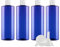 ZEOABSY 4 Pièces 500 ML Bleu Bouteille en Plastique avec Bouchon à Charnière Blanc, Épaule Plate Vider Bouteille Ronde en PET de Voyage pour Cosmétiques Liquides