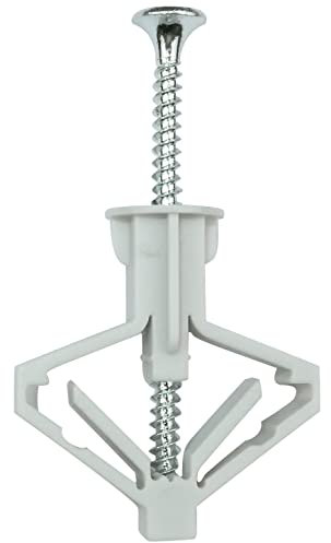 AERZETIX - C57874 - Set di 50 Tasselli per cartongesso ad espansione Ø10x35mm + viti Ø3.5x55mm - in nylon - fissaggio in cartongesso a secco ristrutturazione