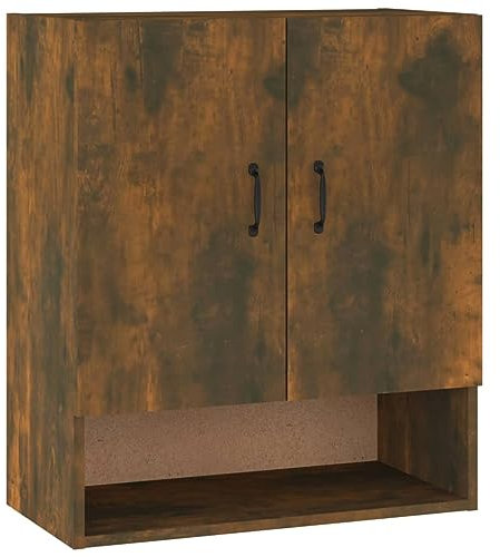 vidaXL Wandschrank Hängeschrank Bücherschrank Mehrzweckschrank Lagerschrank Schrank Wohnzimmer Räuchereiche 60x31x70cm Holzwerkstoff
