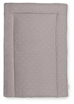Ehrenkind® Wickelauflage 70x50 cm | Waschbar + 100% Bio-Baumwolle Bezug | Wickelunterlage | Wickeltischauflage | Standard 100 by OEKO-TEX 70x50cm Taupe weiße Sterne
