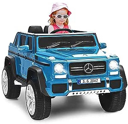 GOPLUS 12V Kinder Elektroauto Mercedes-Benz Maybach mit 2,4 Ghz Fernbedienung, Kinderfahrzeug mit Softstart, 2,5-5,5km/h, USB, MP3, LED-Licht, Sicherheitsgurt, für Kinder 3-8 Jahre alt (Blau)